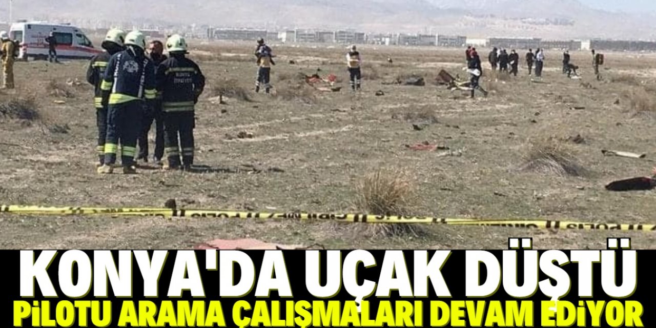 Konya'da gösteri uçağı düştü