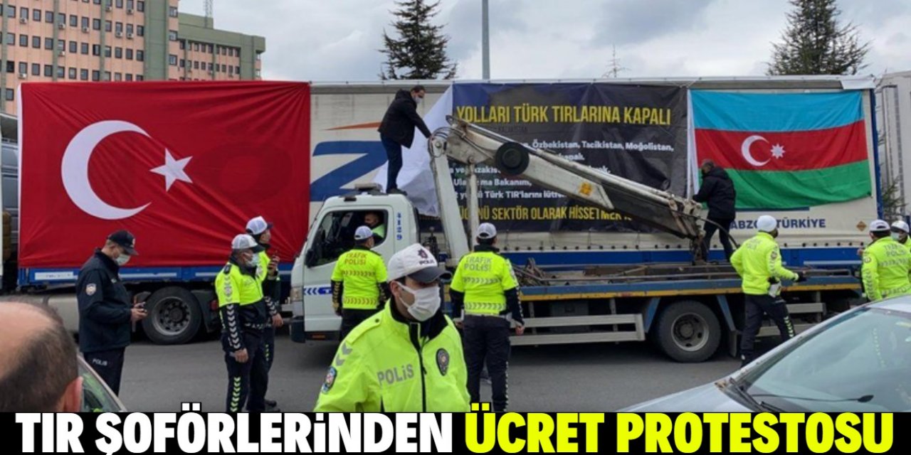 Bakanlığın önünde ücret protestosu