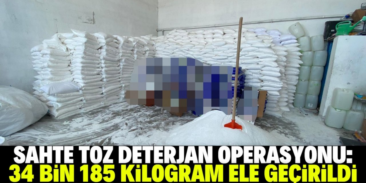 Konya'da tanınmış markaların paketlerine doldurulmuş 34 bin 185 kilogram sahte toz deterjan ele geçirildi