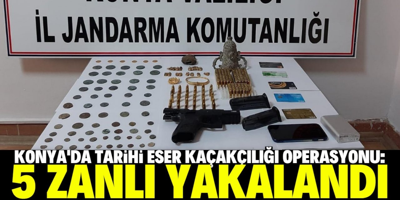 Konya'da tarihi eser kaçakçılığı operasyonunda 5 zanlı gözaltına alındı