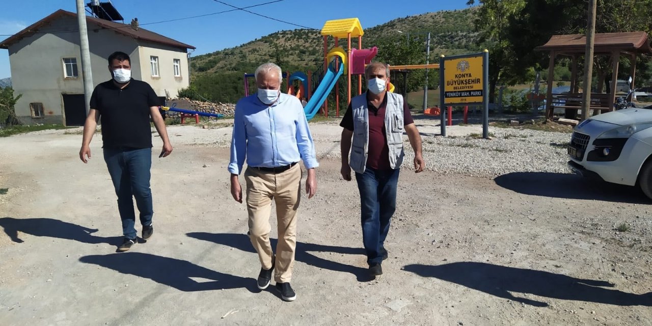 Bozkır belediye Başkanı Sadettin Saygı, mahallelerde incelemelerde bulundu