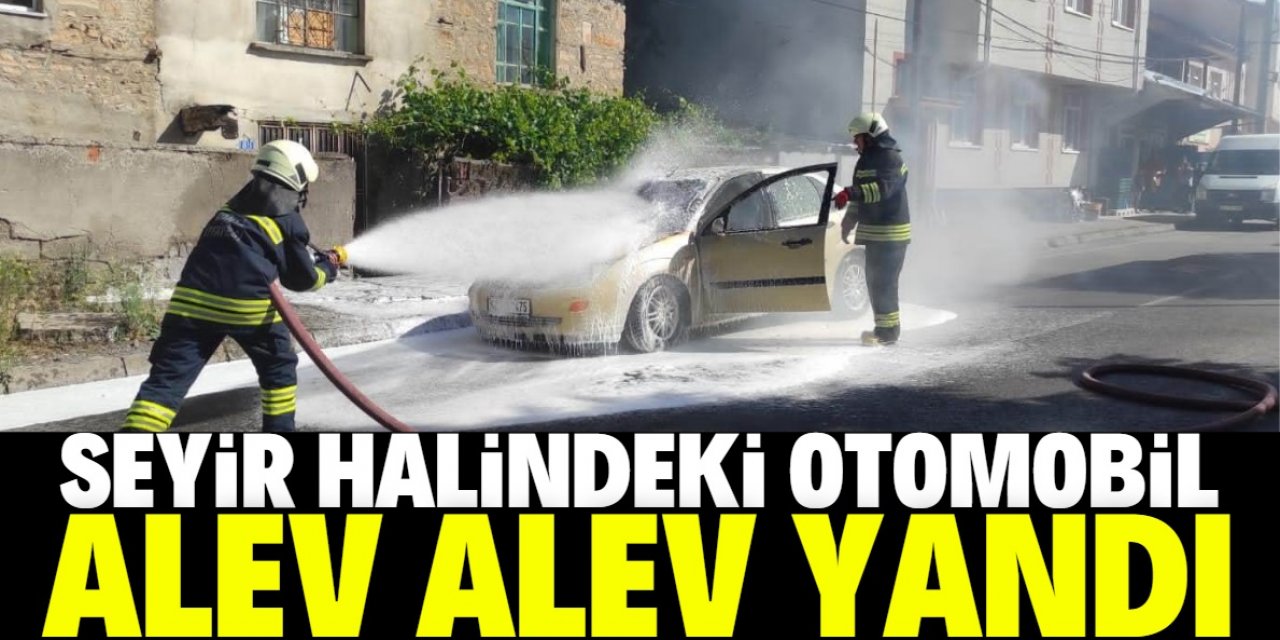 Seydişehir'de seyir halindeki otomobil yandı