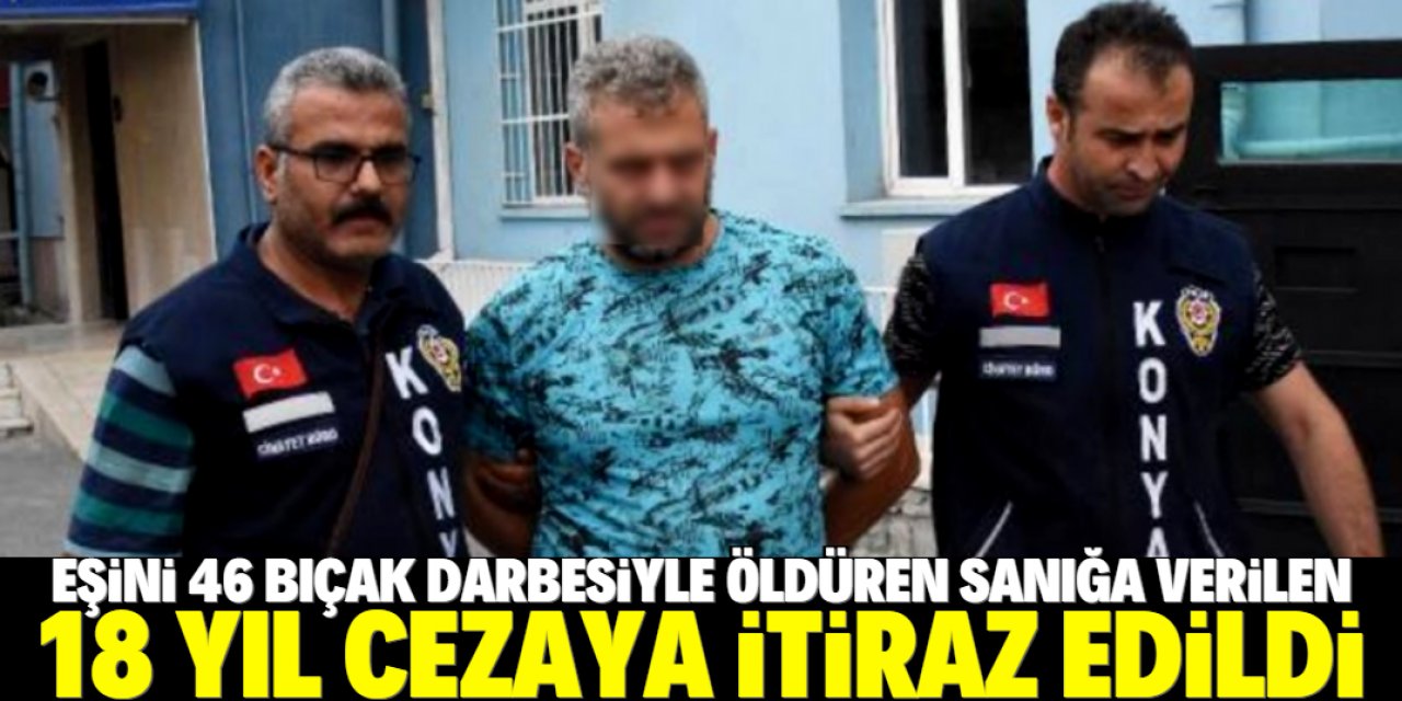 Konya'da eşini 46 bıçak darbesiyle öldüren sanığa verilen 18 yıl 4 ay hapis cezasına itiraz