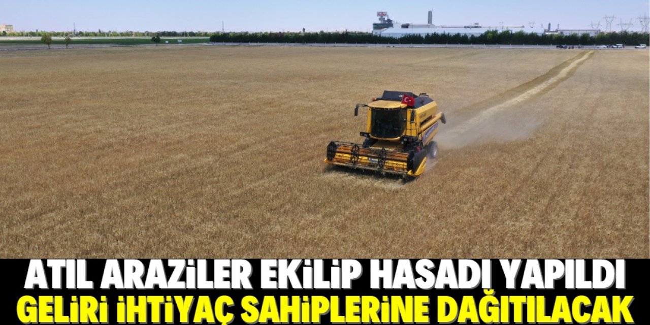 Konya’da atıl araziler ekilip hasadı yapıldı