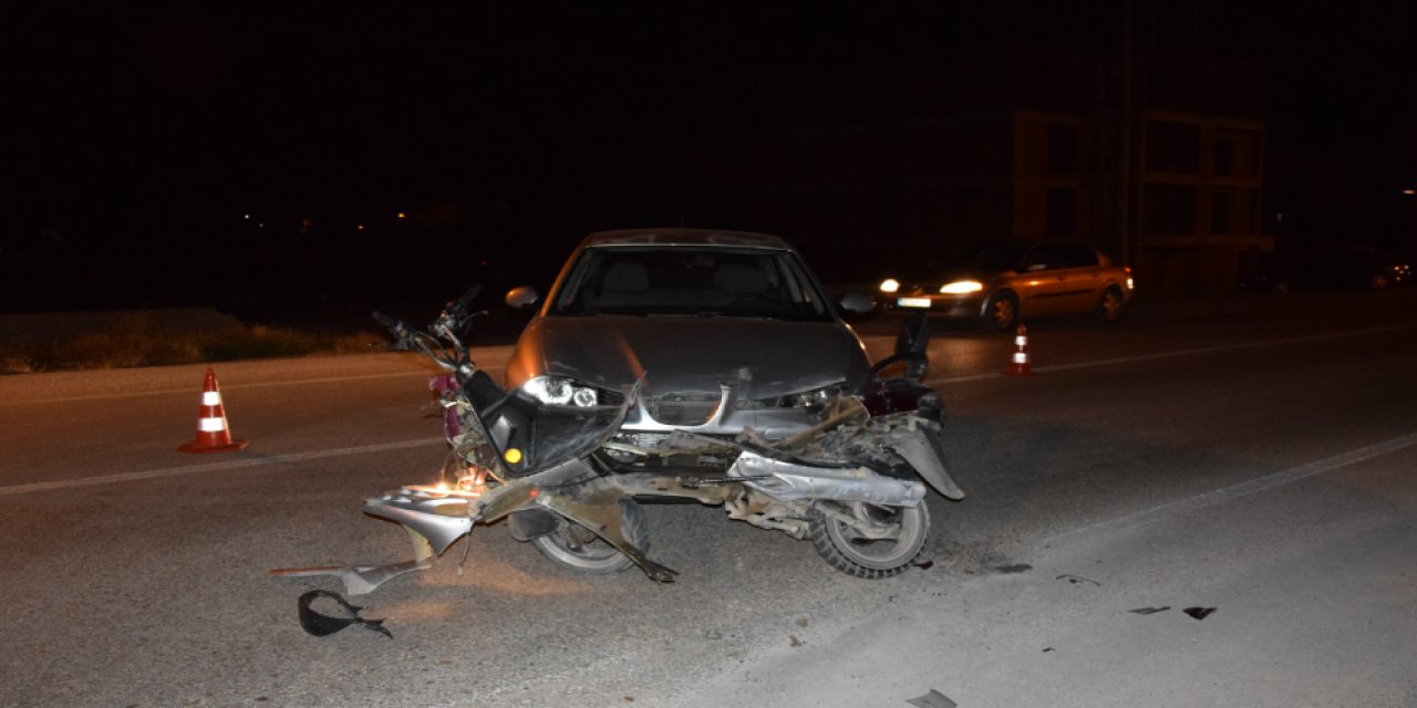 Konya'da otomobil ile motosiklet çarpıştı: 2 yaralı