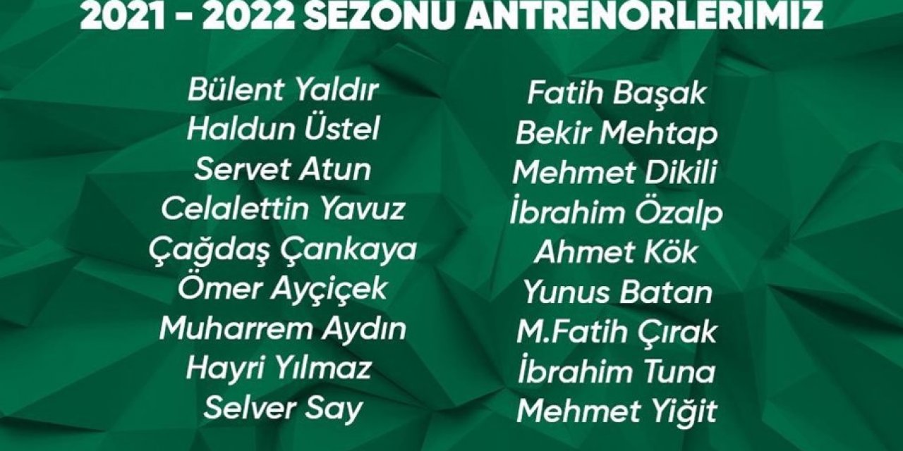Konyaspor altyapısında antrenörler belirlendi