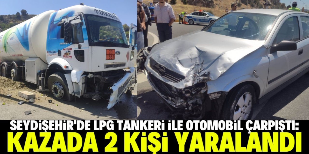 LPG tankeri ile otomobil çarpıştı: 2 yaralı