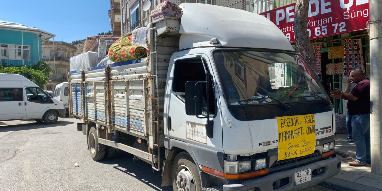 Bozkır'dan Manavgat'a yardım kamyonu