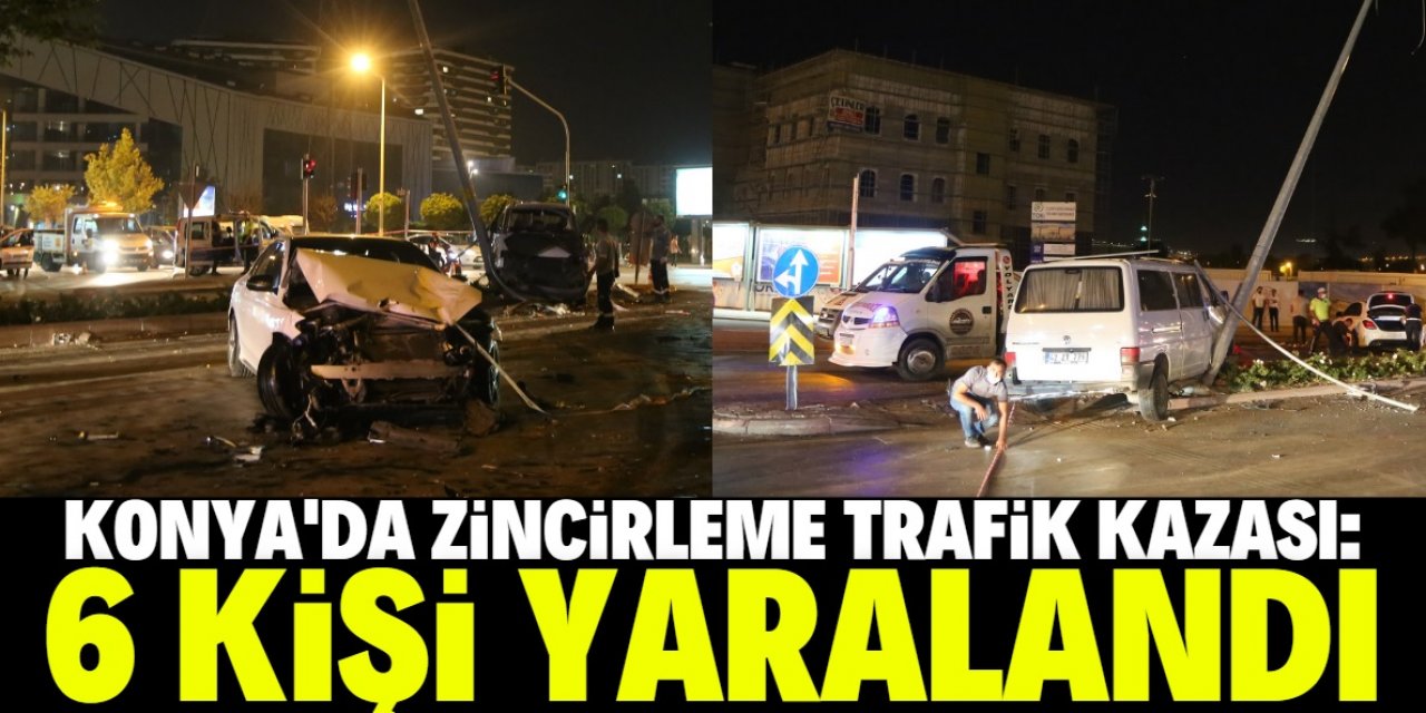 Konya'da itfaiye aracının karıştığı zincirleme kazada 6 kişi yaralandı