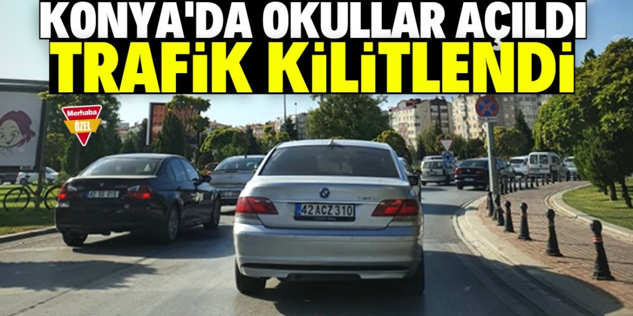 Konya'da trafik kilitlendi