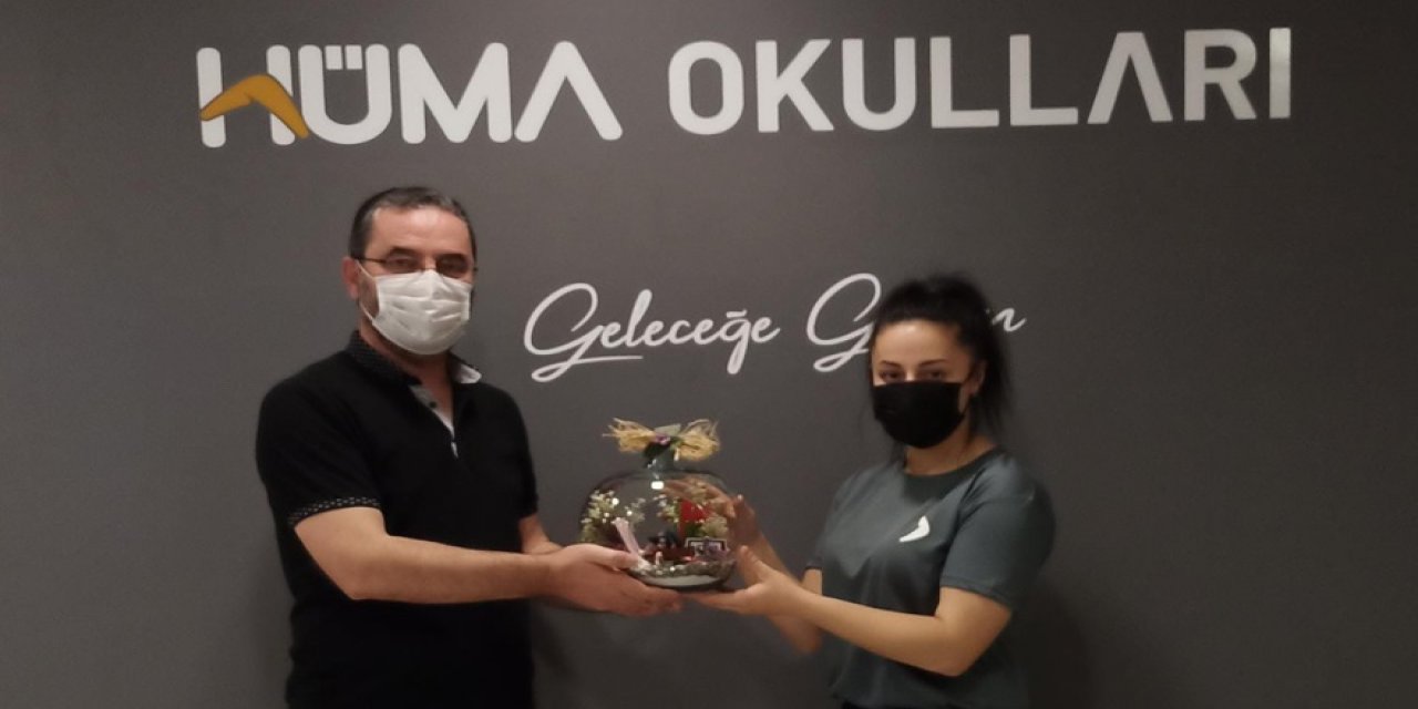 Hüma Okulları’ndan başarılı sporcusuna ödül