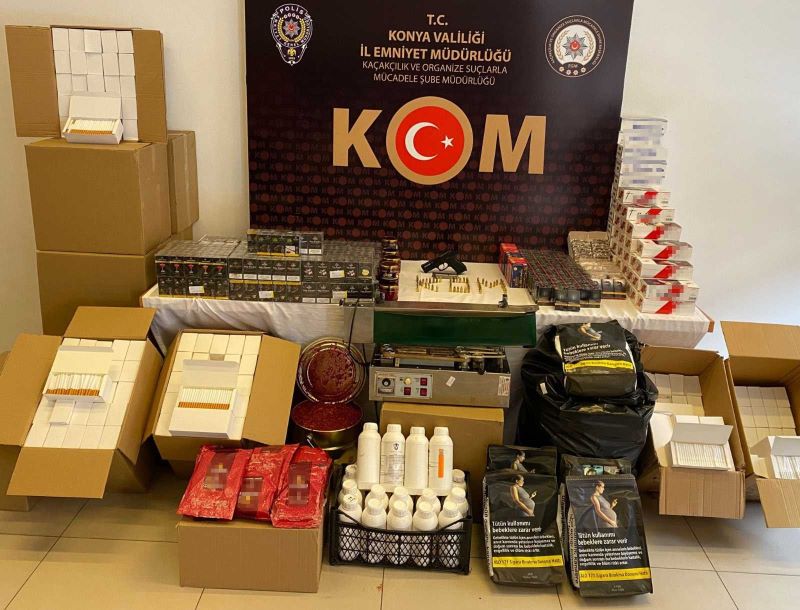 Konya'da kaçak sigara  operasyonu: 9 gözaltı