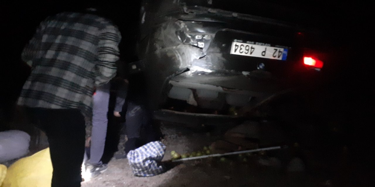 Seydişehir'de devrilen otomobildeki iki kişi yaralandı