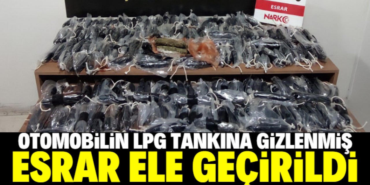 Konya'da otomobilin LPG tankına gizlenmiş 14,5 kilogram esrar ele geçirildi