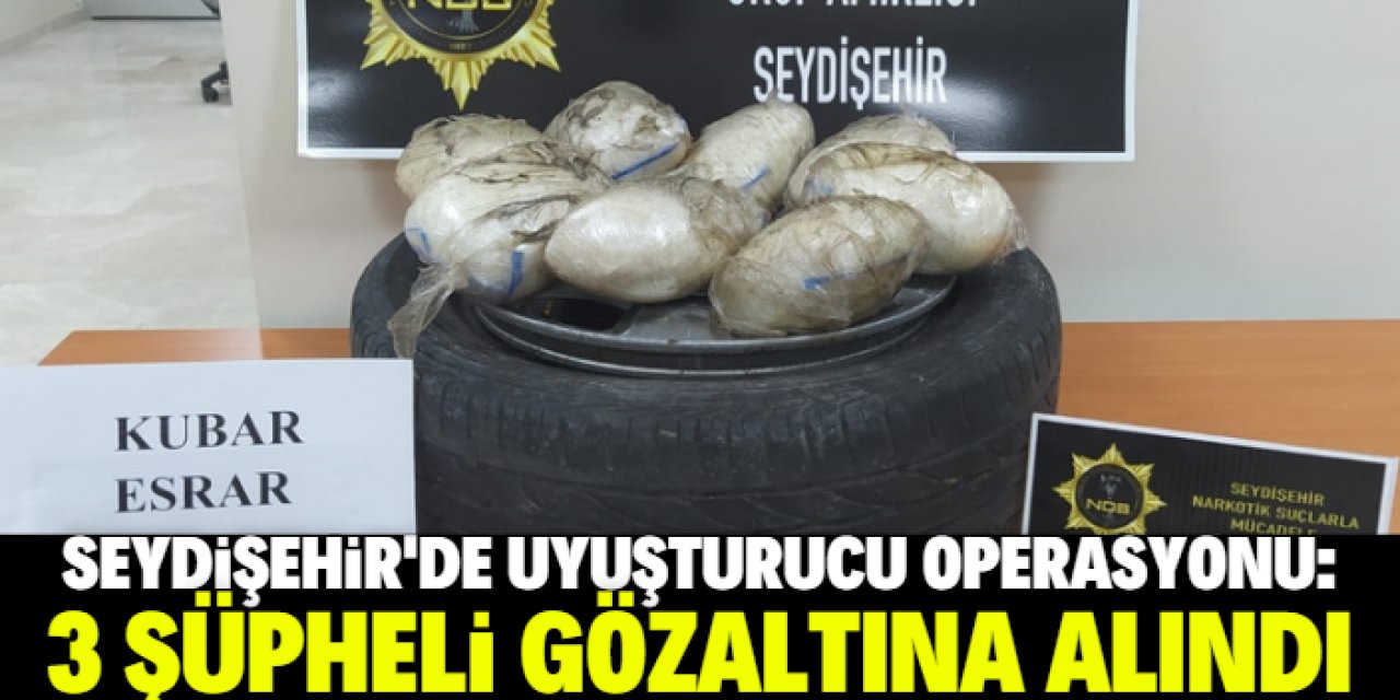 Seydişehir'de uyuşturucu ele geçirilen iki araçtaki 3 kişi gözaltına alındı