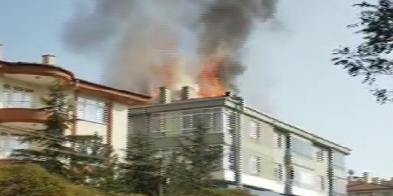Kulu'da bir binanın çatısında çıkan yangın söndürüldü