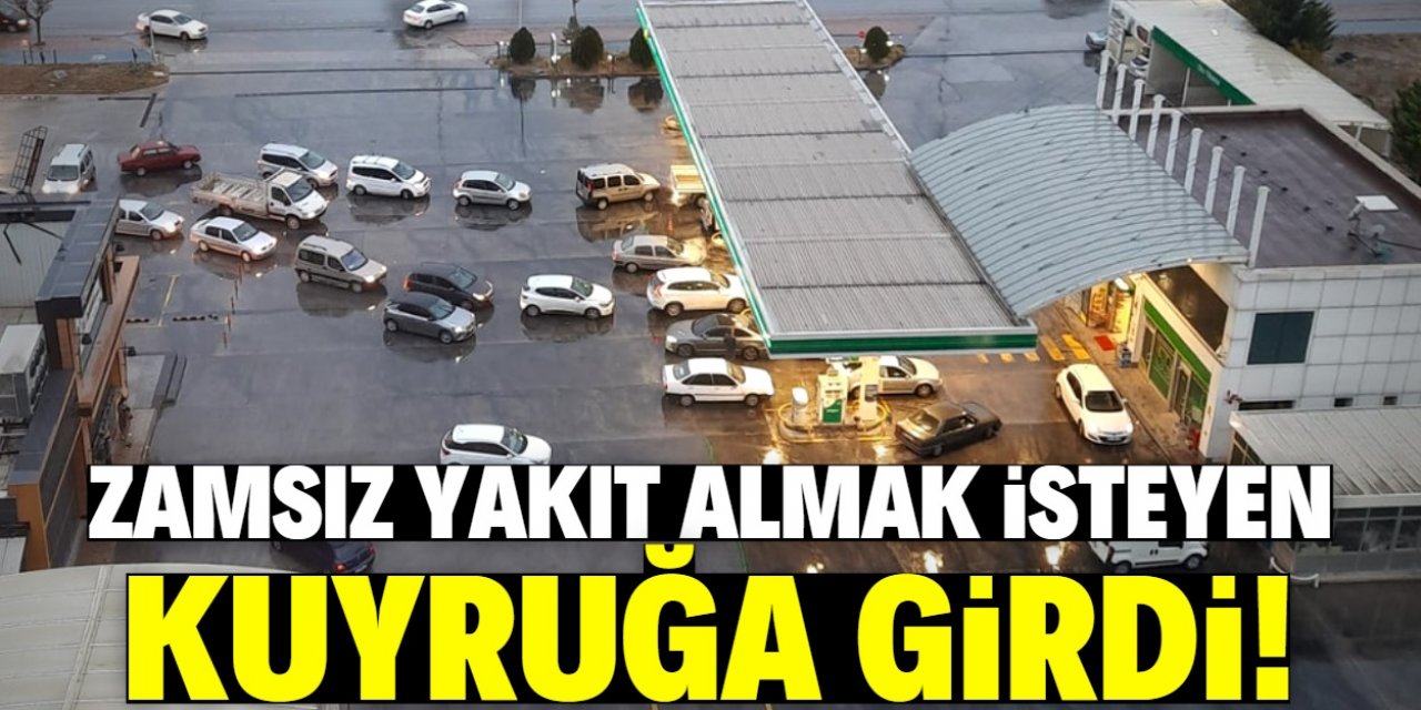 Konya'daki akaryakıt istasyonlarının önünde uzun araç kuyrukları!