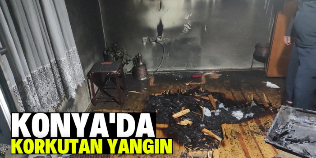 Konya'da müstakil evde çıkan yangın kısa sürede söndürüldü