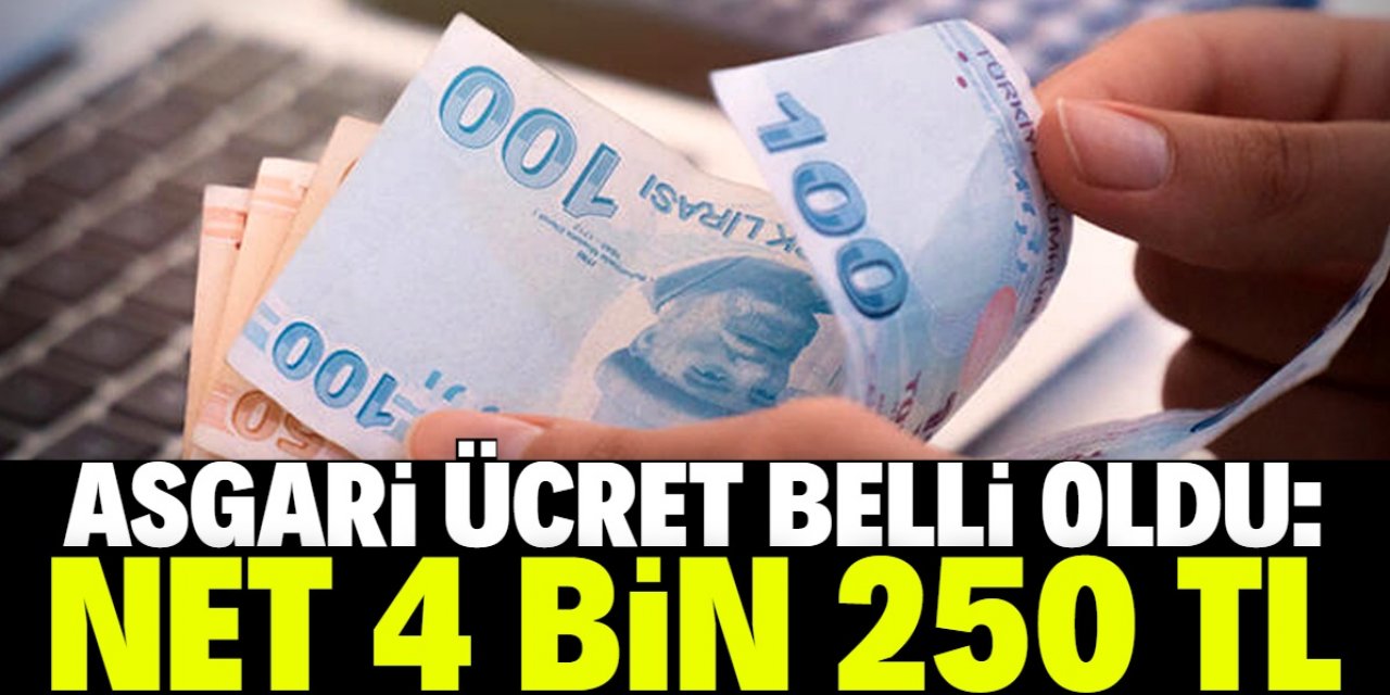 Asgari ücret açıklandı: 4 bin 250 TL