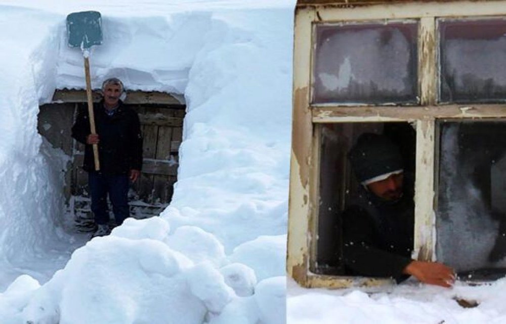 1800 rakımdaki köy kara gömüldü