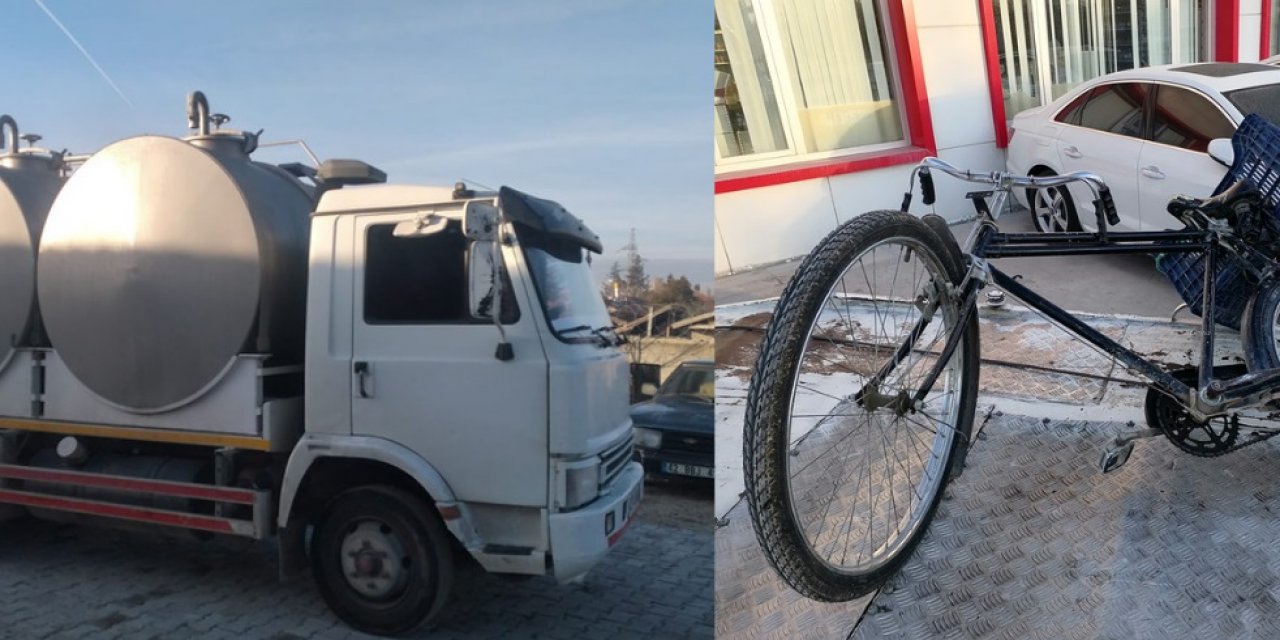 Konya'da kamyonun çarptığı bisikletli ağır yaralandı