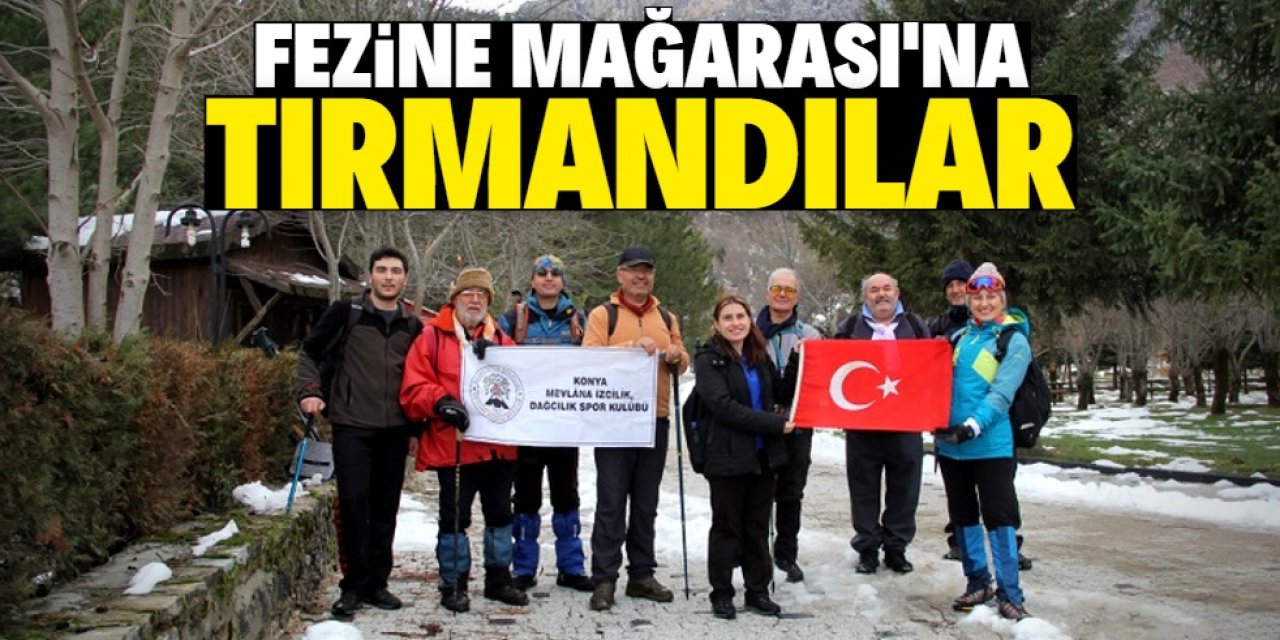 Dağcılık Kulübü üyeleri Seydişehir'de Ferzine Mağarası'na tırmandı