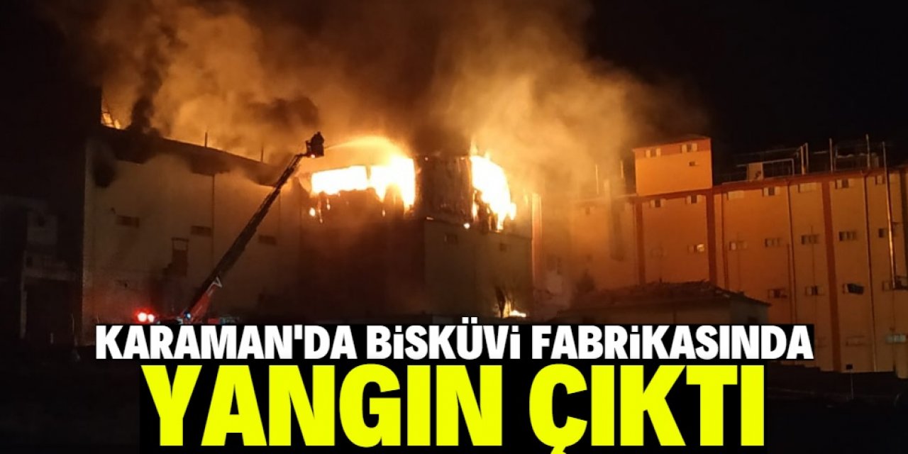 Karaman'da bisküvi fabrikasında yangın çıktı