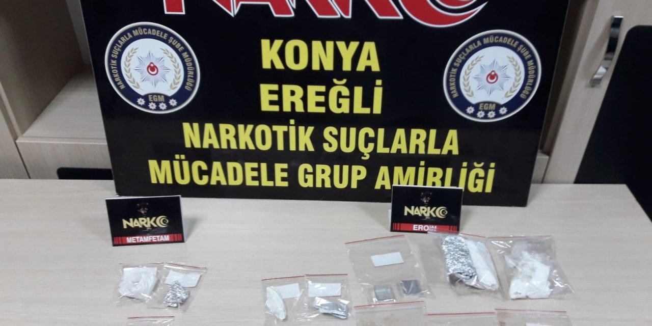 Konya'da uyuşturucu operasyonunda yakalanan 3 şüpheli tutuklandı