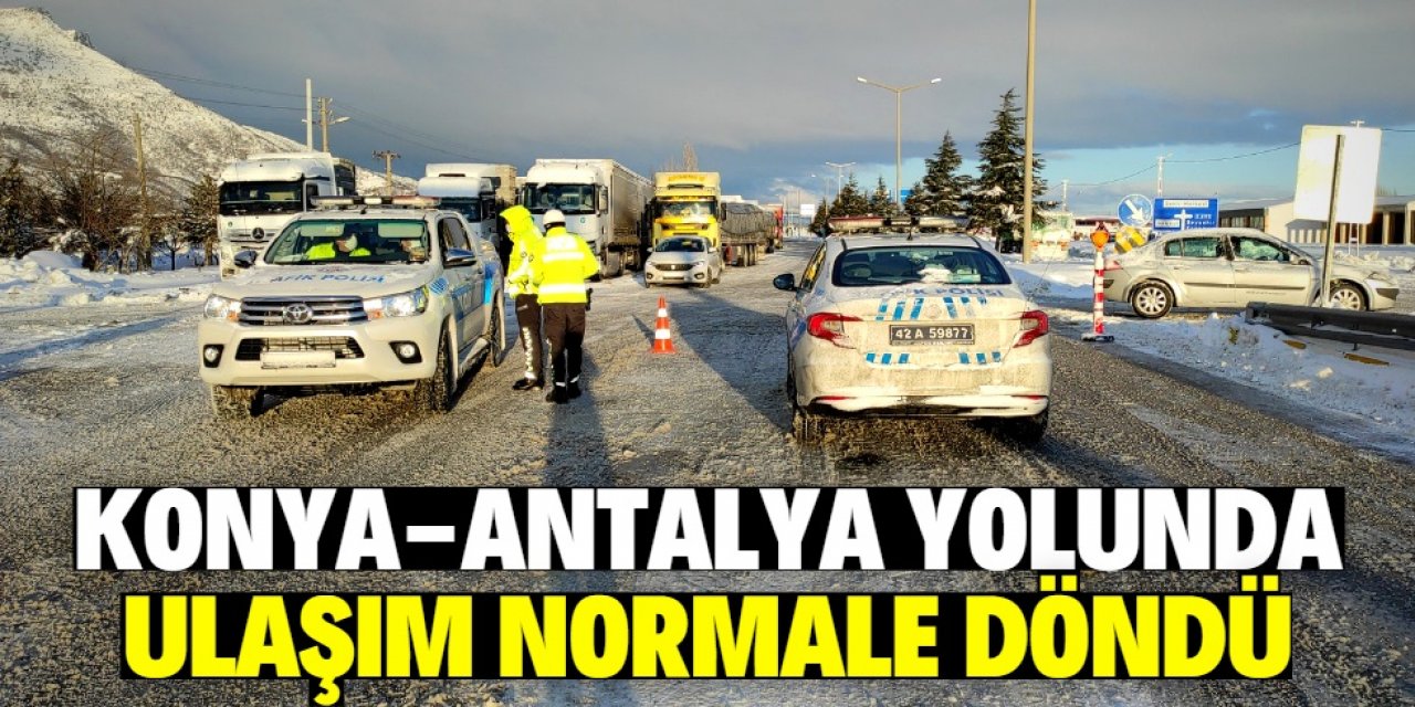 Konya-Antalya kara yolu 10 saat süren çalışmanın ardından ulaşıma açıldı