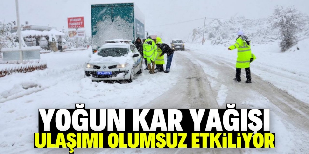 Konya'da kar ulaşımı olumsuz etkiliyor
