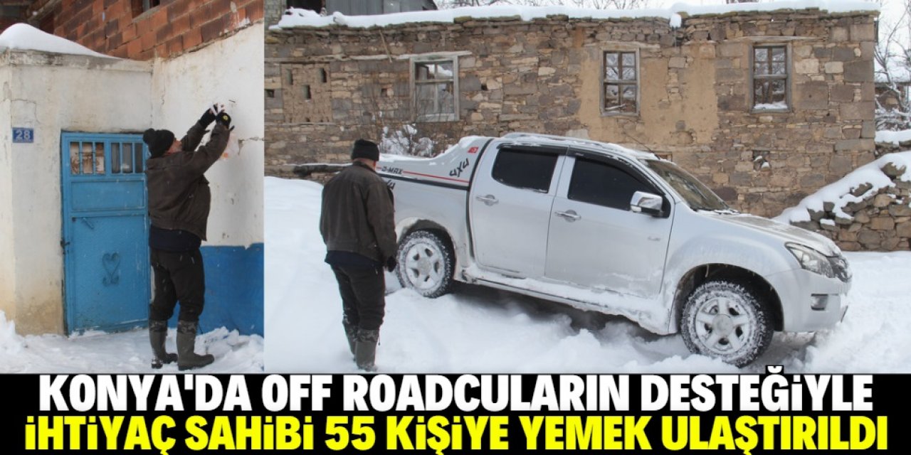 Konyalı off-roadcular karla kaplı yolları yoksullar için aştı