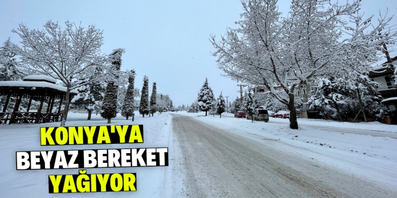 Konya'da kar yağışı güzel görüntüler oluşturdu