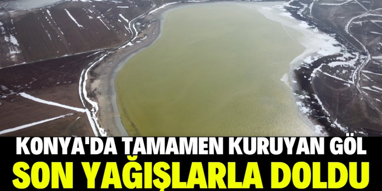 Konya'da kuruyan gölün su seviyesi yağışlarla yükseldi