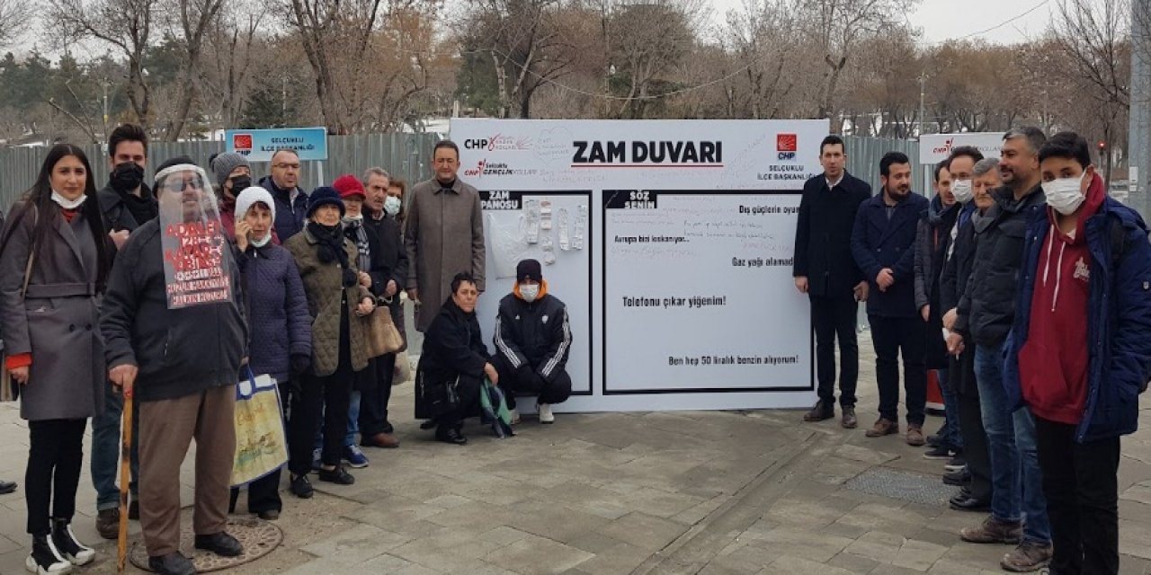 CHP Selçuklu’dan Konya'da zam duvarı eylemi 