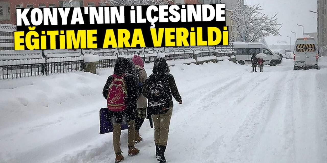 Konya'nın Bozkır ilçesinde taşımalı eğitime kar engeli