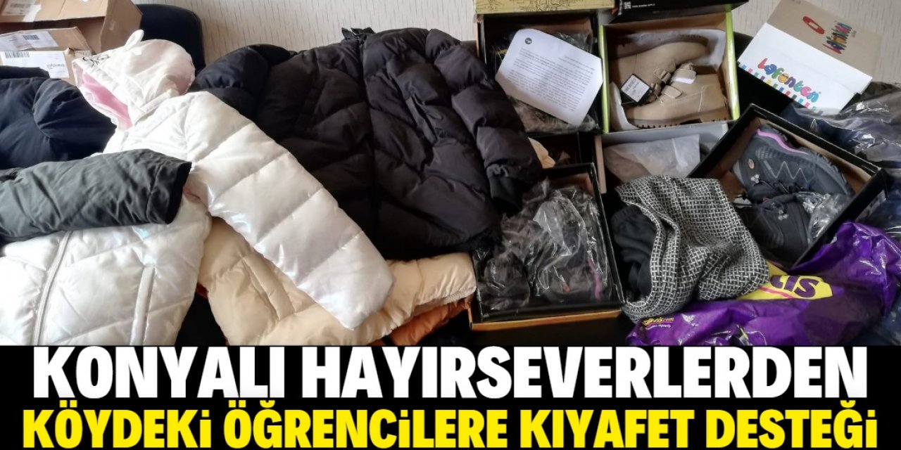 Konyalı hayırseverlerden köydeki öğrencilere destek