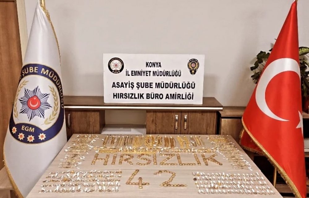 Konya'da kuyumcudan çalınan 4 kilogram altın çatı arasında bulundu