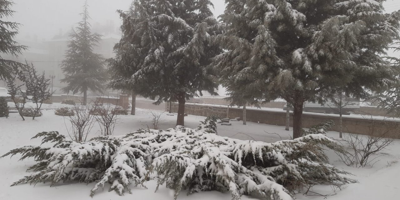 Aksaray'ın yüksek kesimlerine kar yağdı