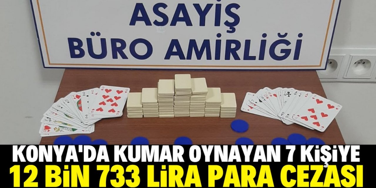 Konya'da kumar oynayan 7 kişiye 12 bin 733 lira ceza