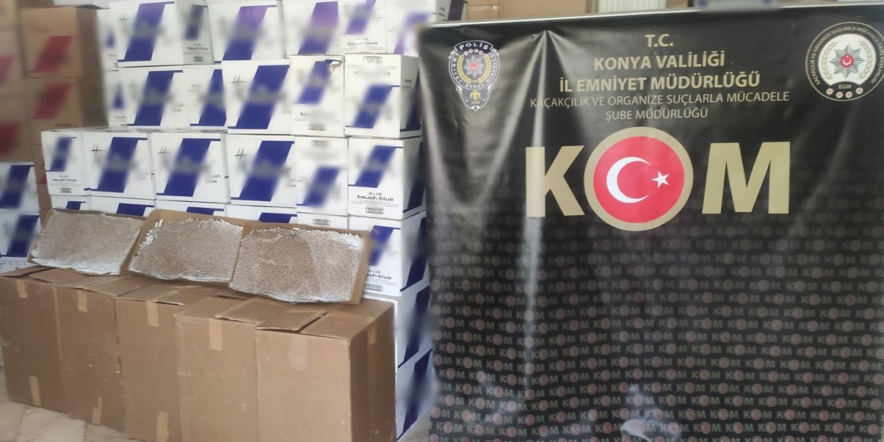 Konya'da 1 milyon 70 bin kaçak makaron ele geçirildi