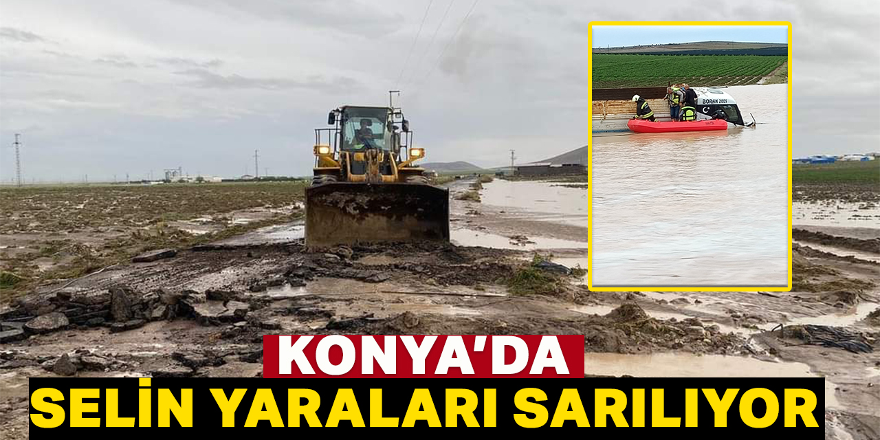 Konya'da aşırı yağışın neden olduğu olumsuzluklara karşı çalışmalar sürüyor