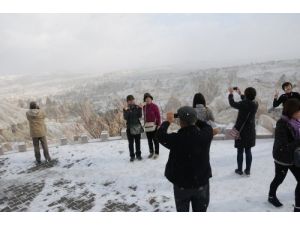 Kapadokya’ya Kış Mevsiminin İlk Karı Yağdı