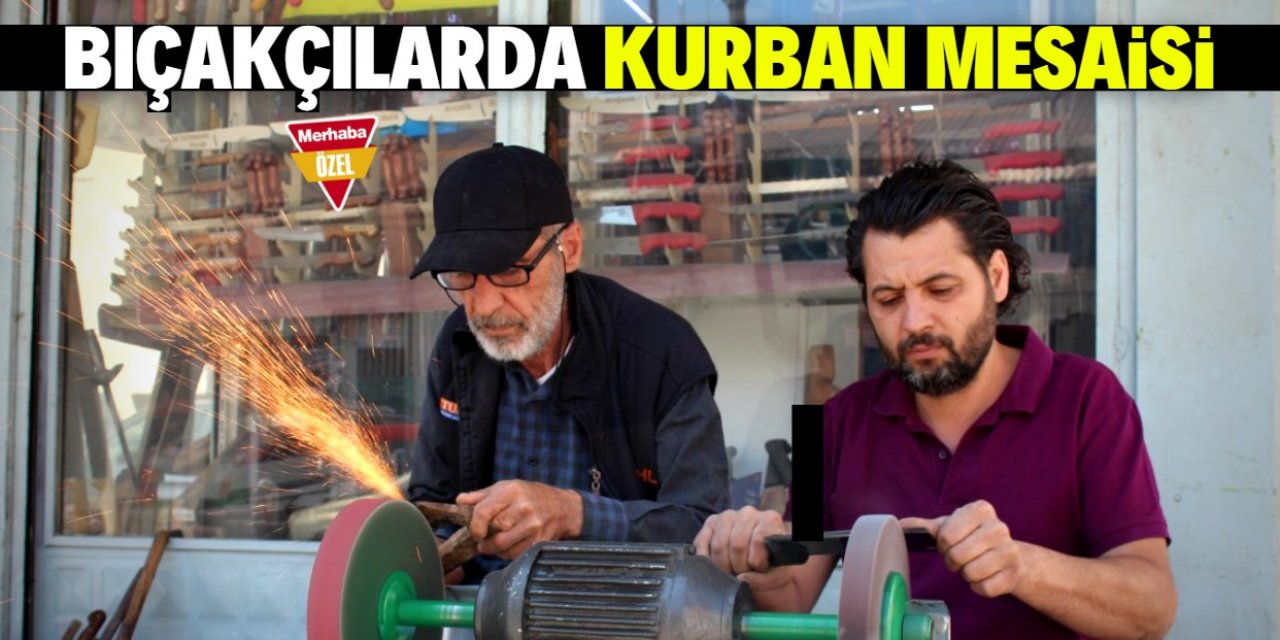 Konya'daki bıçakçılarda kurban mesaisi hızlandı