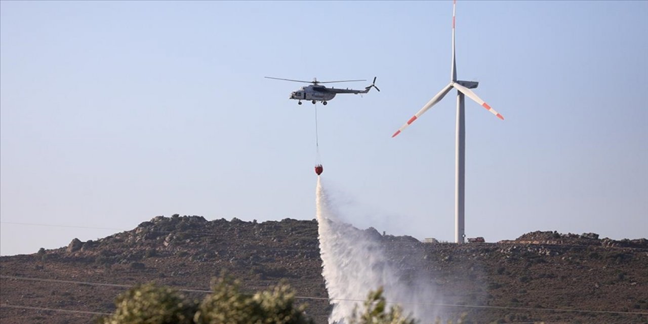 Çeşme'deki yangında soğutma çalışmaları sürüyor