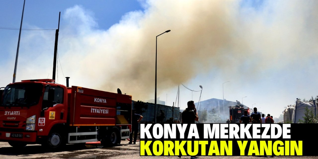 Konya merkezde yükselen duman merak ediliyordu: Yangına müdahale edildi