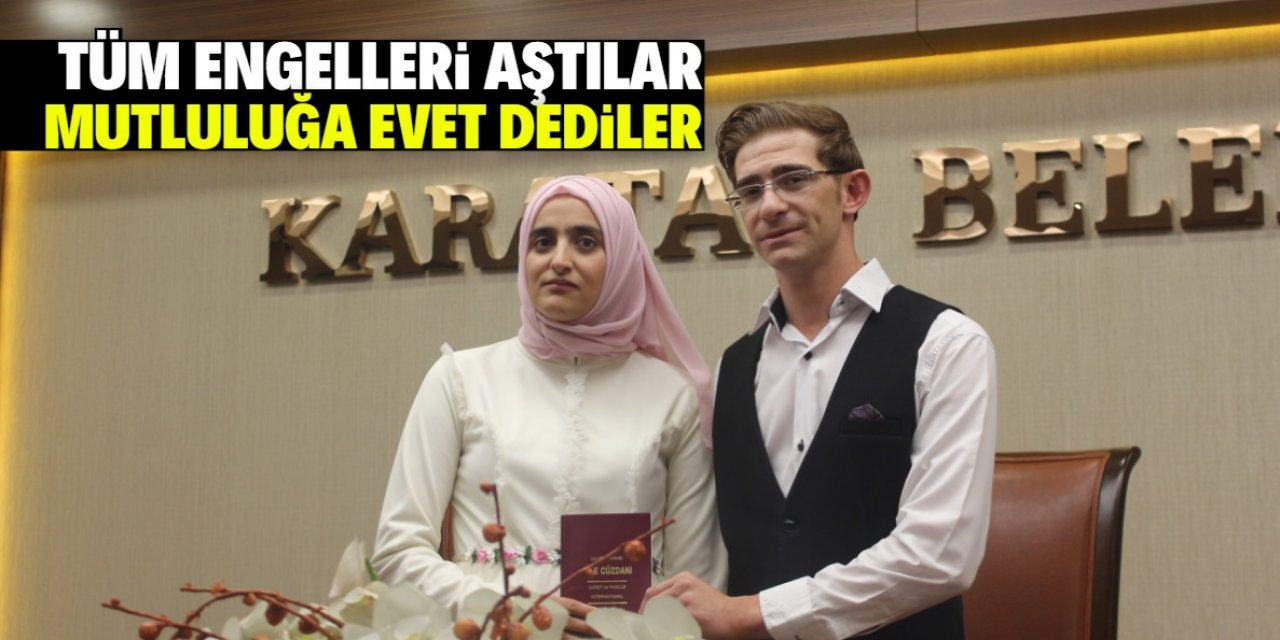 Konya'da görme engelli çift dünyaevine girdi