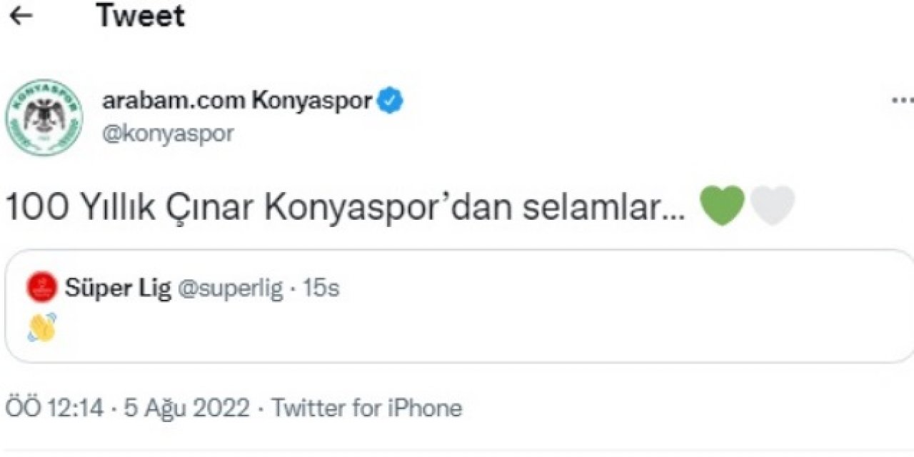Konyaspor’dan Süper Lig sosyal medya hesabına mesaj 