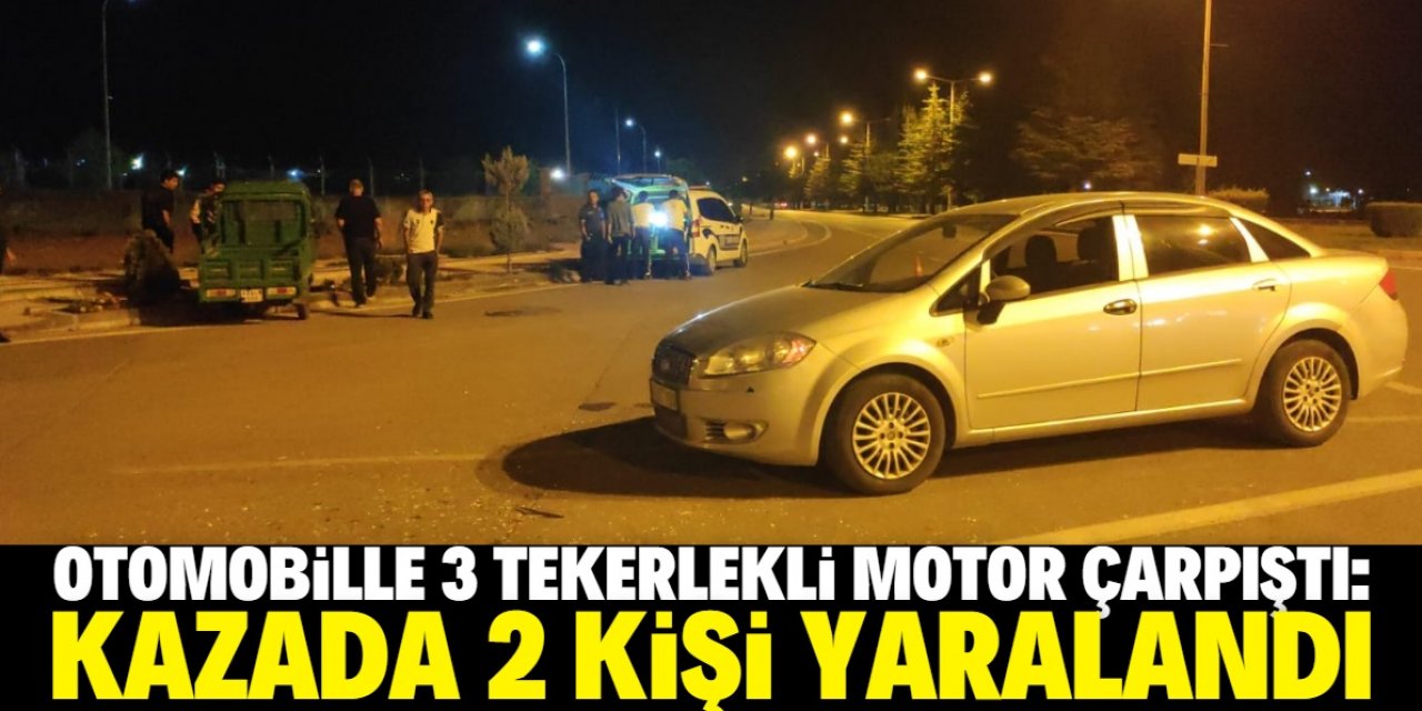 Konya'da otomobille 3 tekerlekli motorun çarpışması sonucu 2 kişi yaralandı