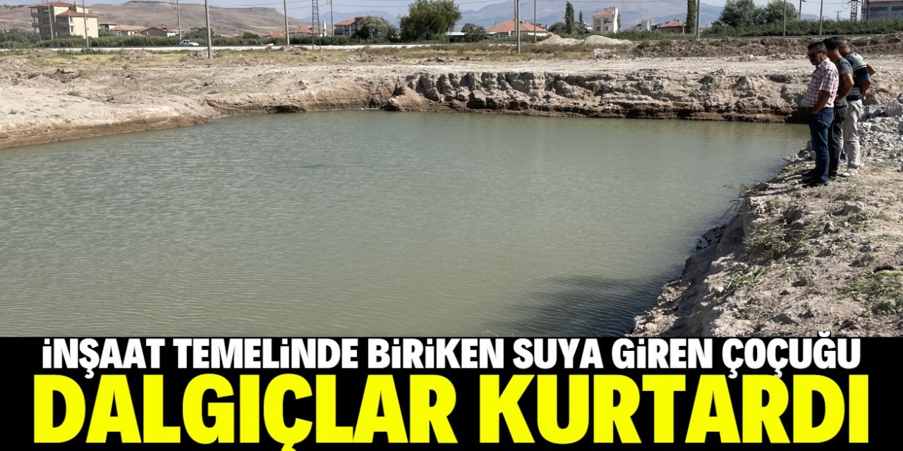 Aksaray'da inşaat temelinde biriken suya giren çocuğu dalgıçlar kurtardı