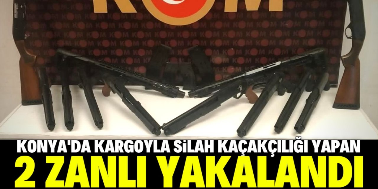 Konya'da kargoyla silah kaçakçılığı yaptığı öne sürülen 2 şüpheli yakalandı